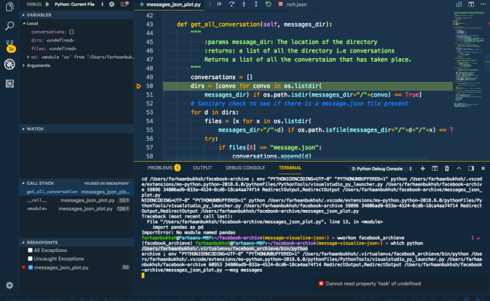 Debugging Python with Visual Studio Code
